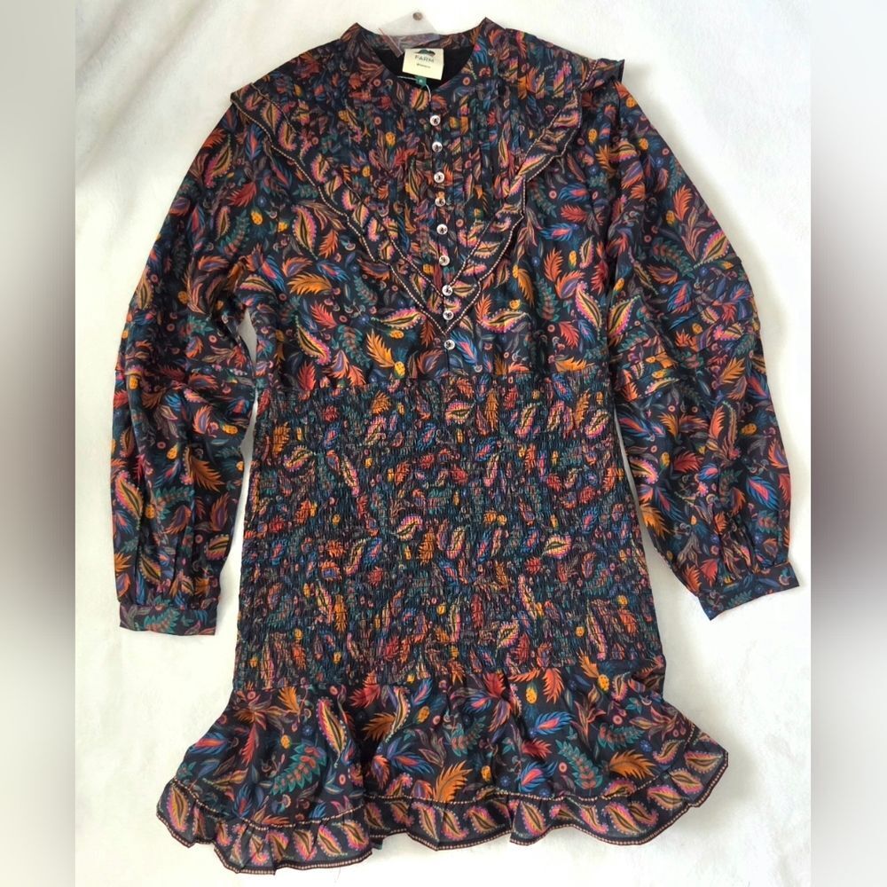 FARM Rio Multicolor Leaf Print Dress